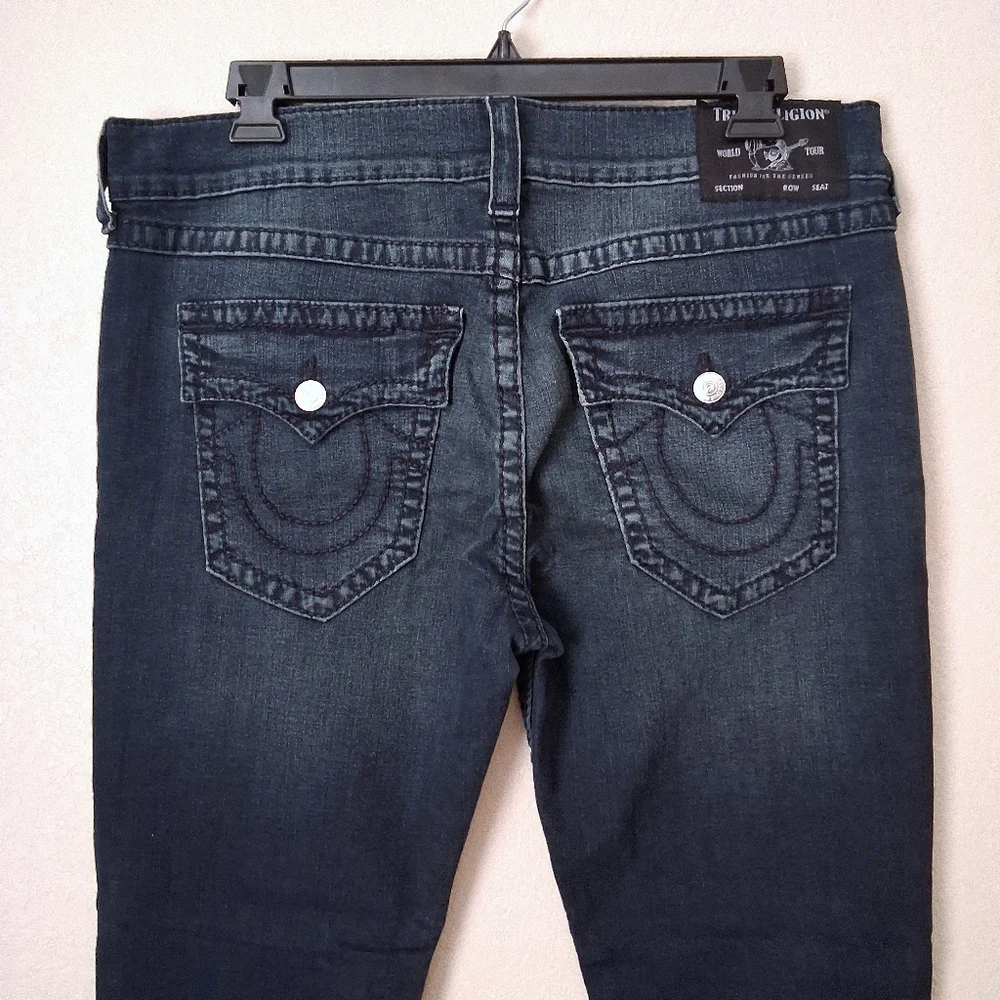 True Religion Geno Relaxed Slim Straight Leg Jeans Faded Denim Men's 38